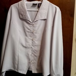 Laura Scott Woman size 16W Grey dress blouse